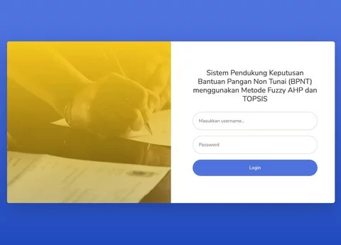 Sistem Pendukung Keputusan Pemilihan BPNT dengan Metode Fuzzy AHP TOPSIS